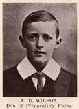 Alan Brook Wilson Prep. Form Dux, 1905.